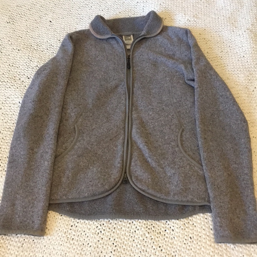 Grey fleece North Face Jacket